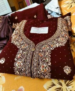 Elegant Maroon Embroidered Kurta Set