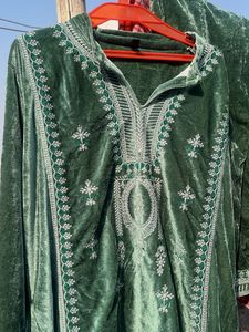Green Embroidered Kurta Set