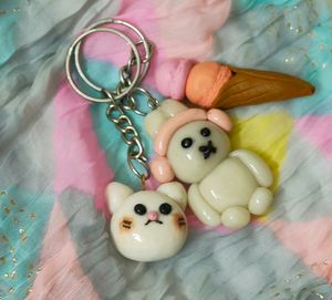 🍦🐻🐾 Cuteness On-the-Go – Handmade Keychain Comb