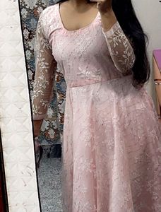 Elegant Pink Lace Dress