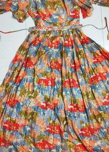 Handwork Heavy Floral Gown With Belt