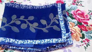 Blue Floral Saree
