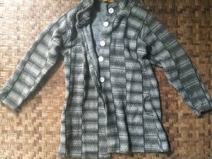 Tweed Cardigan Black And White