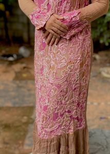Elegant Pink Floral Ethnic Gown