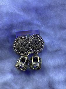 Oxidized Jhumka Earrings