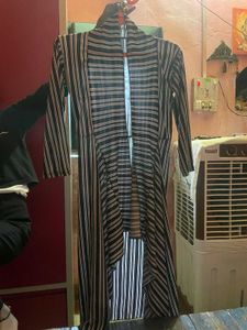 Striped Open Front Cardigan