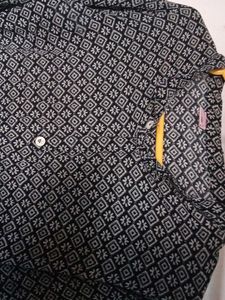 3/4 Sleeve Black And White Top