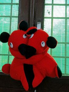 baby red parrot soft toy