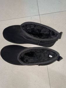 Suede Fur Boots Ankle Length