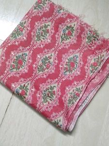 Floral Golden Foul Print 1 Mtr Cloth Piece.