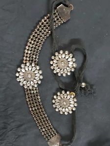 Oxidized Silver Necklace &amp; Earring Set