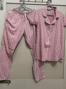 Pink Checkered Pajama Set