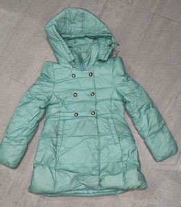 Mint Green Hooded Puffer Coat