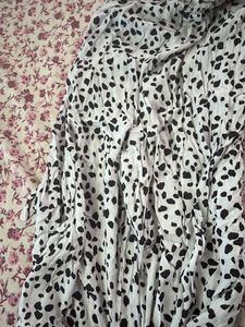 Spotted Print Wide Leg Pants