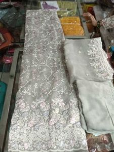 Elegant Embroidered Grey Salwar Kameez