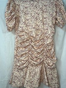 Floral Print Ruched Dress