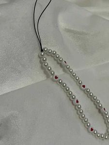 💗Handmade Pearls and Hearts Phone Charm