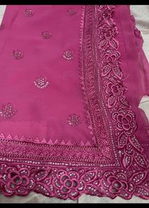 Pink Chiffon Party Saree