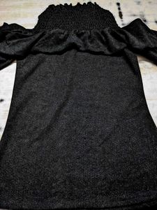 Gray Off-Shoulder Long Sleeve Top