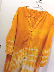Tie And Die Yellow Kurta