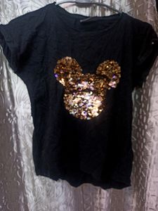 Party Wear Black Crop Top With Sequence Work