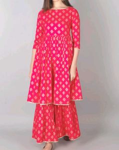 Women Rayon Kurta And Sharara Set