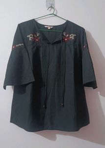Black Embroidery Top