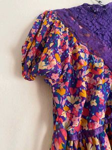 Floral Lace Tiered Dress