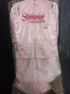Peach Colour Kurta With Nehru Jacket
