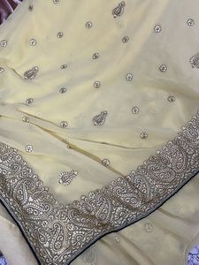 Yellow Sequin Saree