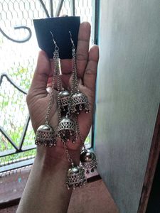 Silver Jhumka Earrings