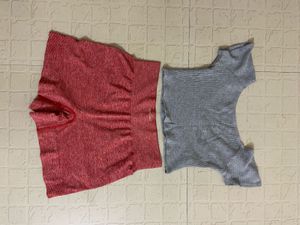 Red Shorts &amp; Grey Top sports set
