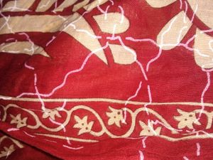 Womens Red Soft Cotton Saree.