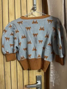 Cute Bear Print Cardigan