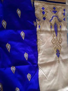 Elegant Blue Embroidered Fabric