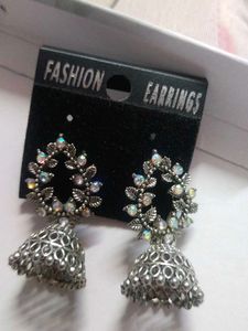 Silver Oxidized Jhumka