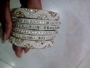 White Bangles Set