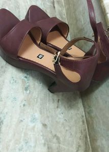 Burgundy Heeled Sandals Brand New