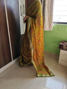 Olive Green Saree