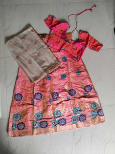 Fluoroscent Orange Lehenga Choli Set
