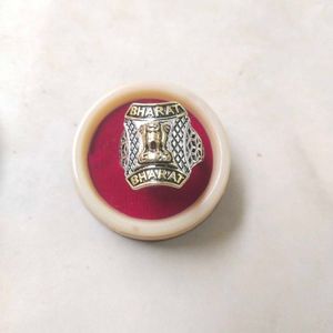 Pure Silver "Bharat" with lion logo Ring