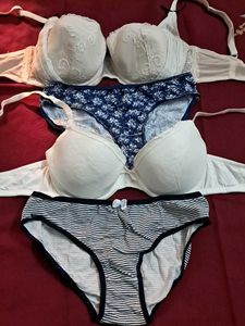 combo Of Four Bra N Panty Imported Fabric