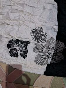 White And Black Short 3/4 Hand Kurti
