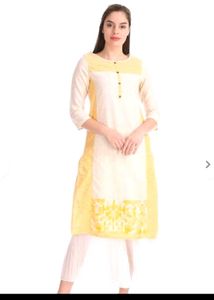 Yellow & White Kurti