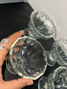 Vintage Glass Dessert Cups (Set of 6)