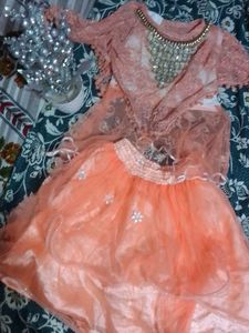 Girls' Coral Party Dress