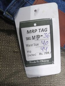 M@36 Size-40 Wide Leg Denim Jeans