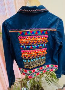 Colorful Boho Denim Summer Jacket/ Brand New