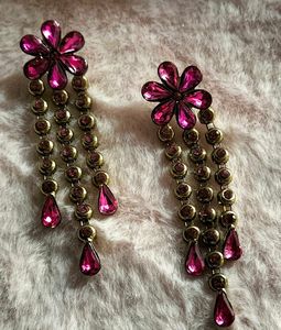 Women Party FLOWER Design long Earrings