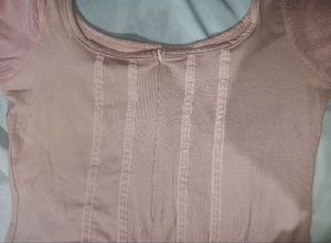 Women&#39;s Feather Long Sleeve Corset Top Faux Fur